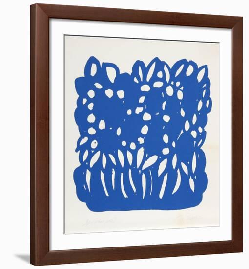 Untitled - Blue Flowers-Nadine Prado-Framed Serigraph