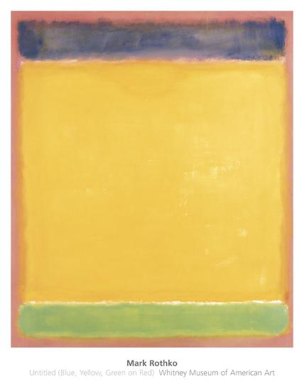 Untitled Blue Yellow Green On Red 1954 Art Print Mark