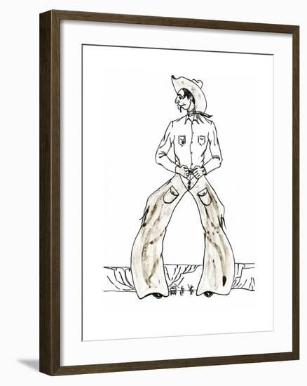 Untitled Bowlegged Cowboy-Frank Redlinger-Framed Art Print