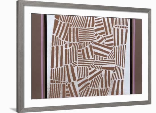 Untitled - Brown Folk Pattern-Paul Maxwell-Framed Limited Edition