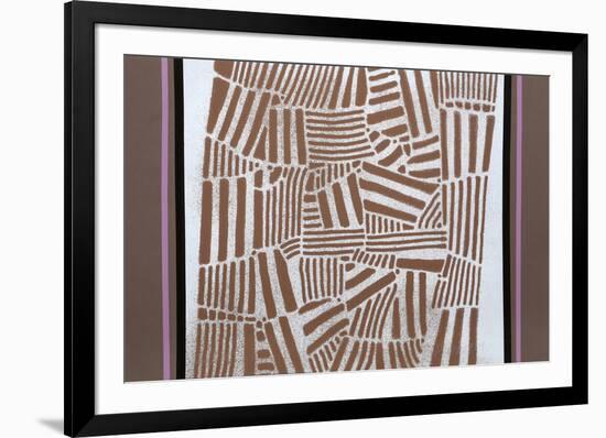 Untitled - Brown Folk Pattern-Paul Maxwell-Framed Limited Edition