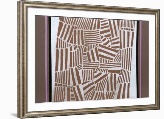 Untitled - Brown Folk Pattern-Paul Maxwell-Framed Limited Edition