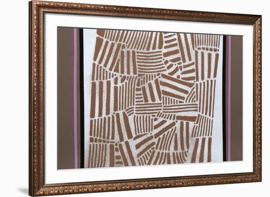 Untitled - Brown Folk Pattern-Paul Maxwell-Framed Limited Edition