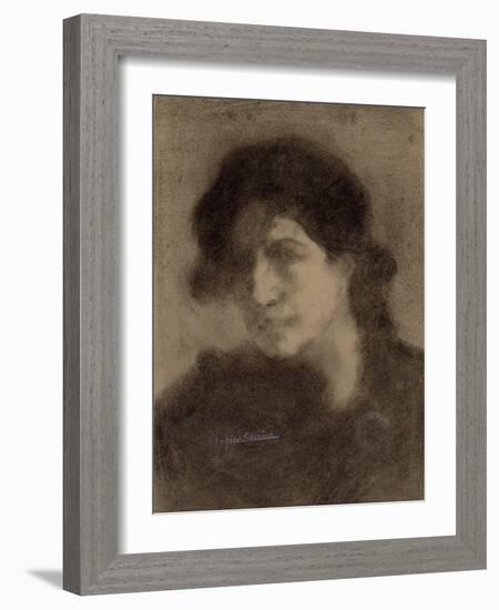 Untitled, C. 1890 (Charcoal on Paper)-Eugene Carriere-Framed Giclee Print