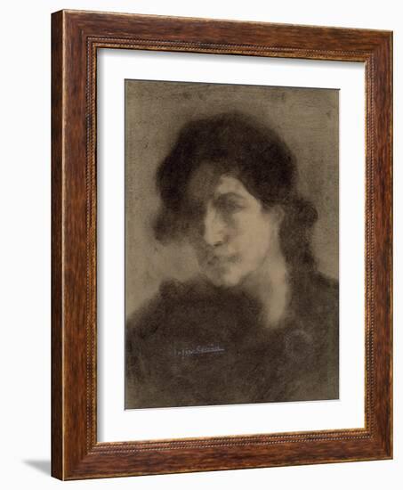 Untitled, C. 1890 (Charcoal on Paper)-Eugene Carriere-Framed Giclee Print