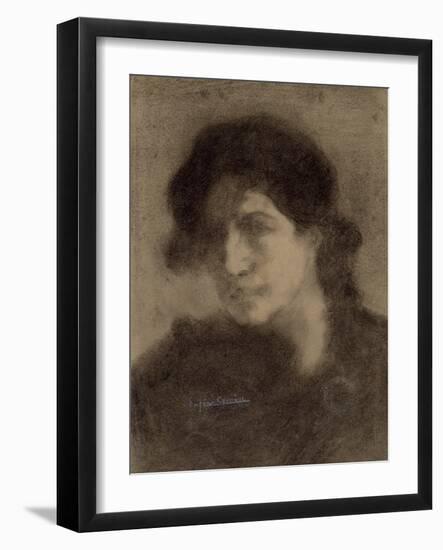 Untitled, C. 1890 (Charcoal on Paper)-Eugene Carriere-Framed Giclee Print