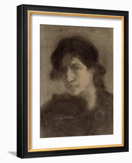 Untitled, C. 1890 (Charcoal on Paper)-Eugene Carriere-Framed Giclee Print