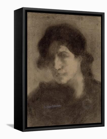 Untitled, C. 1890 (Charcoal on Paper)-Eugene Carriere-Framed Premier Image Canvas