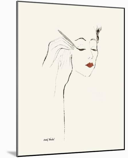 Untitled (Female Head and Hands Applying Eyeliner), c. 1955-Andy Warhol-Mounted Art Print