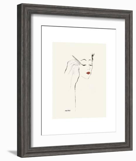 Untitled (Female Head and Hands Applying Eyeliner), c. 1955-Andy Warhol-Framed Art Print