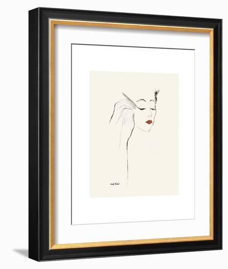 Untitled (Female Head and Hands Applying Eyeliner), c. 1955-Andy Warhol-Framed Art Print