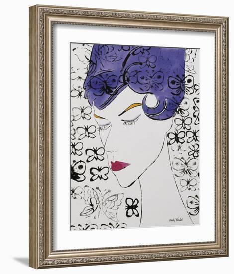 Untitled (Female Head with Stamps), c. 1959-Andy Warhol-Framed Art Print