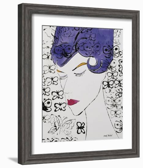 Untitled (Female Head with Stamps), c. 1959-Andy Warhol-Framed Art Print