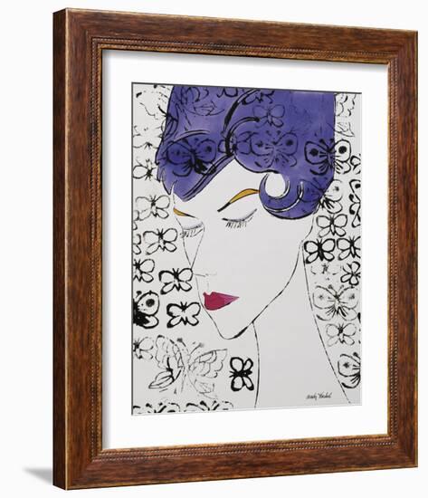 Untitled (Female Head with Stamps), c. 1959-Andy Warhol-Framed Art Print