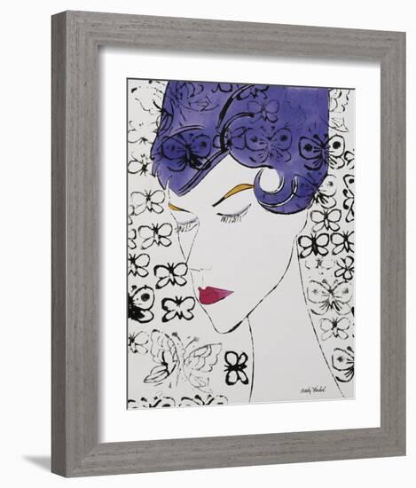 Untitled (Female Head with Stamps), c. 1959-Andy Warhol-Framed Art Print