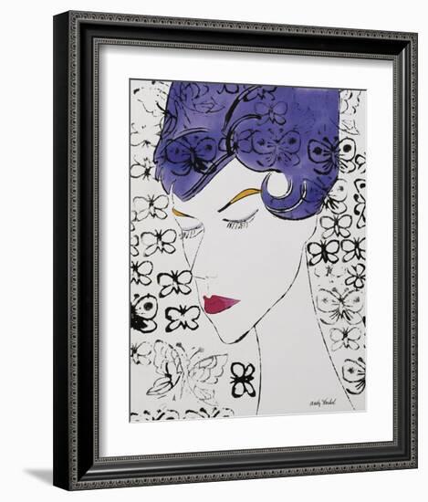 Untitled (Female Head with Stamps), c. 1959-Andy Warhol-Framed Art Print