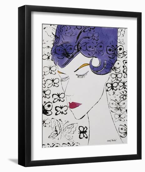 Untitled (Female Head with Stamps), c. 1959-Andy Warhol-Framed Art Print