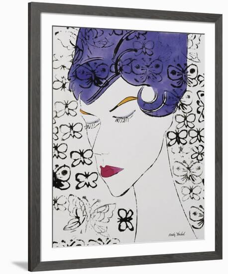 Untitled (Female Head with Stamps), c. 1959-Andy Warhol-Framed Art Print