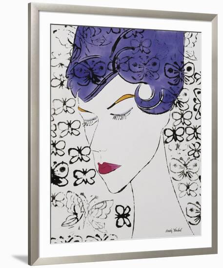 Untitled (Female Head with Stamps), c. 1959-Andy Warhol-Framed Art Print