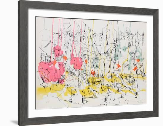 Untitled - Futuristic Cityscape II-Dimitri Petrov-Framed Limited Edition