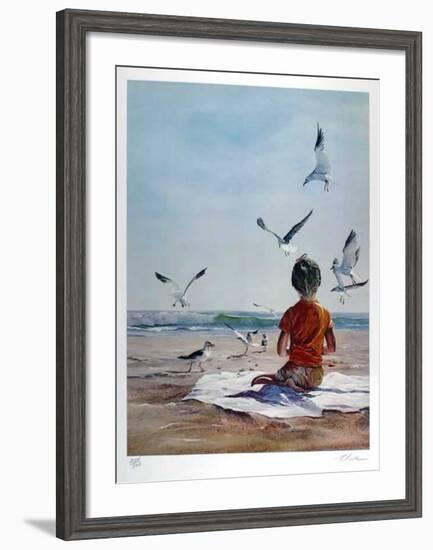 Untitled - Girl at Beach-Uwe Werner-Framed Limited Edition