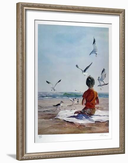 Untitled - Girl at Beach-Uwe Werner-Framed Limited Edition