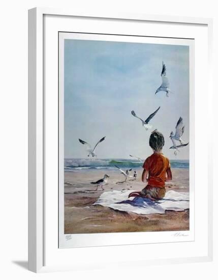Untitled - Girl at Beach-Uwe Werner-Framed Limited Edition