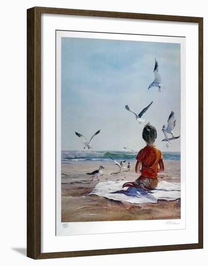 Untitled - Girl at Beach-Uwe Werner-Framed Limited Edition