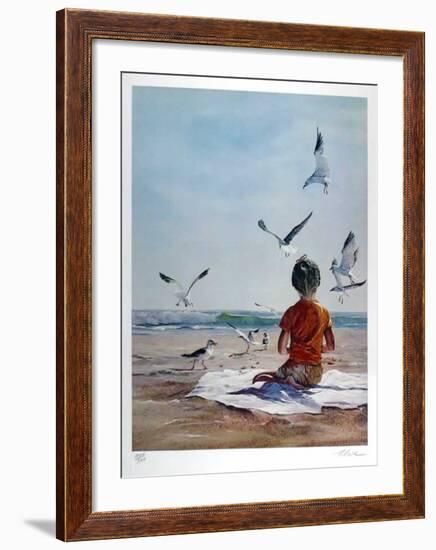 Untitled - Girl at Beach-Uwe Werner-Framed Limited Edition