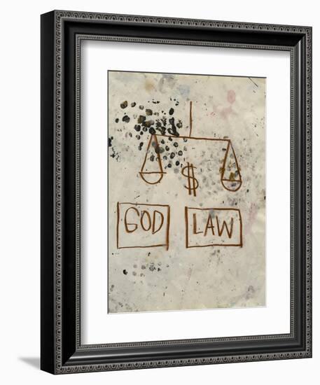 Untitled (God - Law)-Jean-Michel Basquiat-Framed Giclee Print