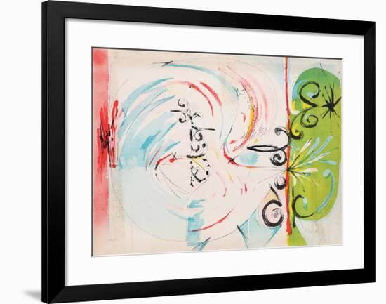 Untitled - Green Face Blowing Smoke-Dimitri Petrov-Framed Limited Edition