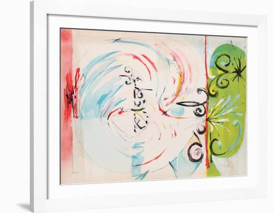 Untitled - Green Face Blowing Smoke-Dimitri Petrov-Framed Limited Edition