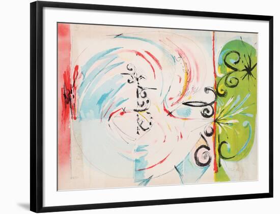 Untitled - Green Face Blowing Smoke-Dimitri Petrov-Framed Limited Edition