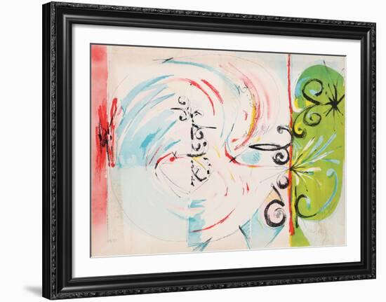 Untitled - Green Face Blowing Smoke-Dimitri Petrov-Framed Limited Edition