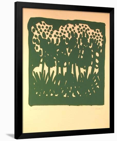 Untitled - Green Flowers-Nadine Prado-Framed Serigraph