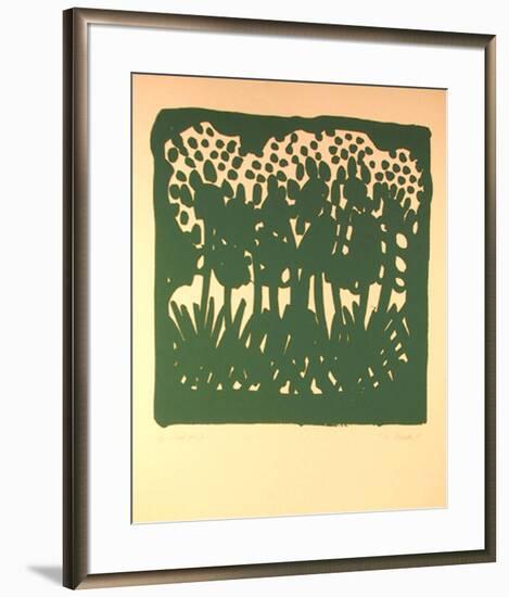 Untitled - Green Flowers-Nadine Prado-Framed Serigraph