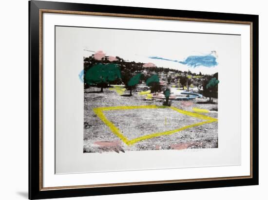 Untitled - Landscape and Yellow Square-Menashe Kadishman-Framed Collectable Print