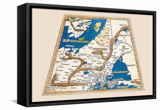 Untitled Map-Ptolemy-Framed Stretched Canvas