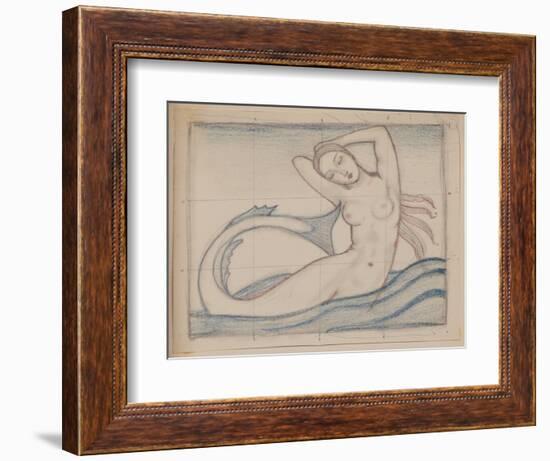 Untitled [Mermaid] (Pencil)-John Duncan-Framed Giclee Print