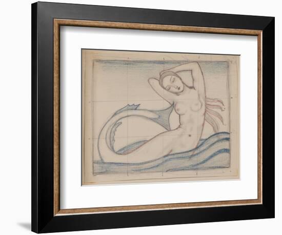 Untitled [Mermaid] (Pencil)-John Duncan-Framed Giclee Print