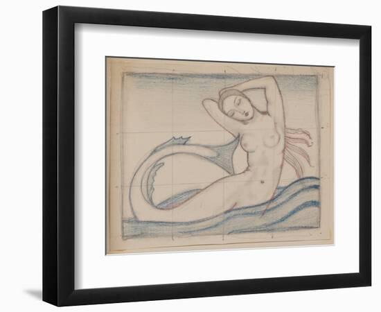Untitled [Mermaid] (Pencil)-John Duncan-Framed Giclee Print