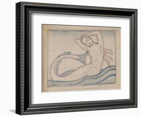 Untitled [Mermaid] (Pencil)-John Duncan-Framed Giclee Print