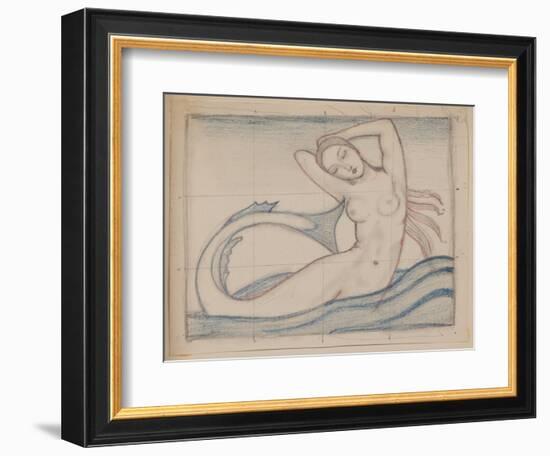 Untitled [Mermaid] (Pencil)-John Duncan-Framed Giclee Print