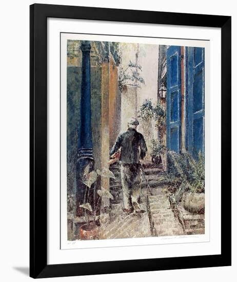 Untitled (Old Man and Stairs)-William Collier-Framed Collectable Print