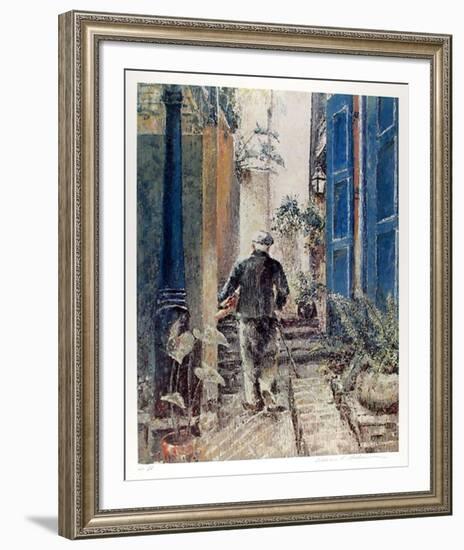 Untitled (Old Man and Stairs)-William Collier-Framed Collectable Print