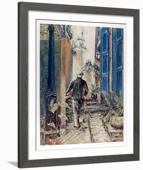 Untitled (Old Man and Stairs)-William Collier-Framed Collectable Print