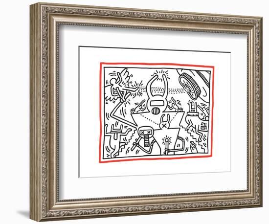 Untitled Pop Art-Keith Haring-Framed Giclee Print