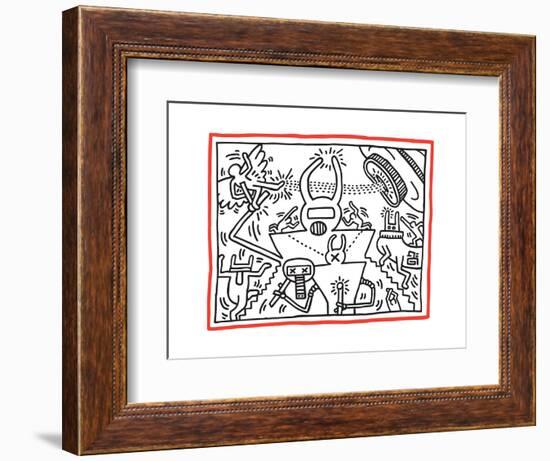 Untitled Pop Art-Keith Haring-Framed Giclee Print