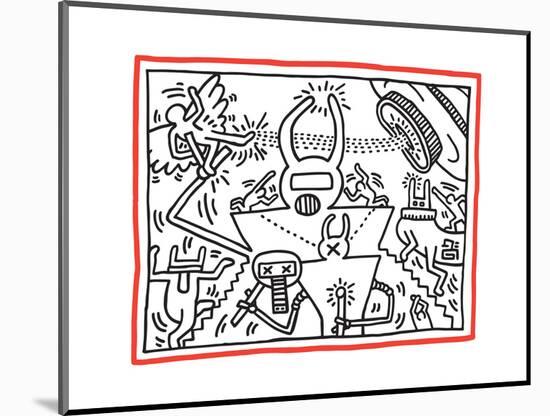 Untitled Pop Art-Keith Haring-Mounted Giclee Print