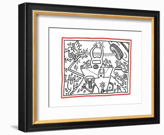 Untitled Pop Art-Keith Haring-Framed Giclee Print